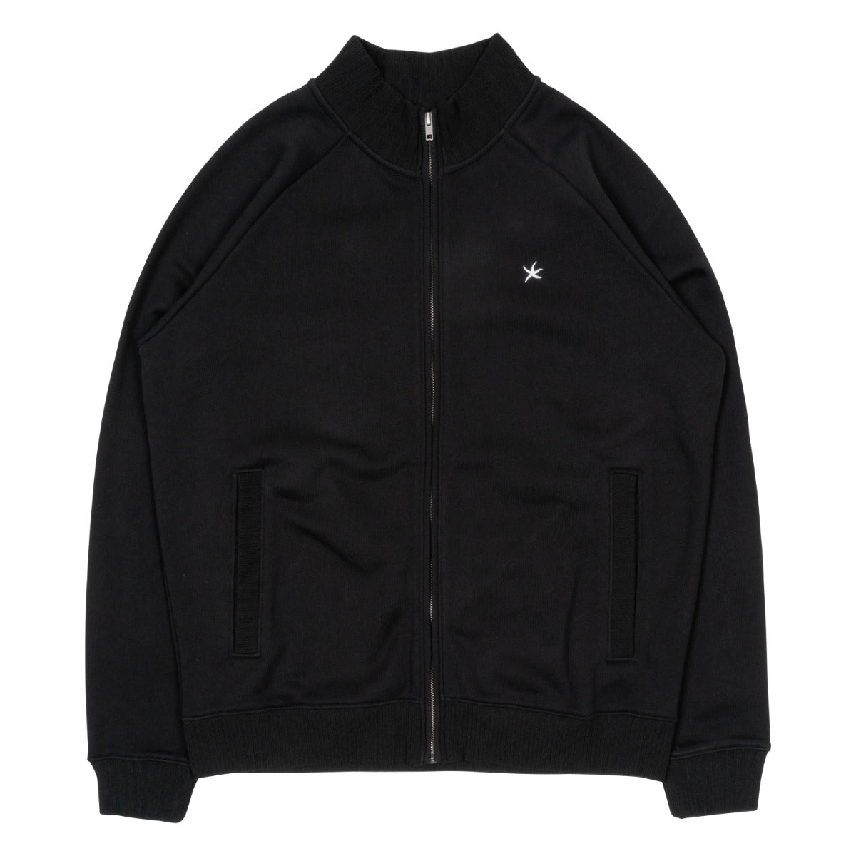 TCM mini logo jersey zip-up (black)
