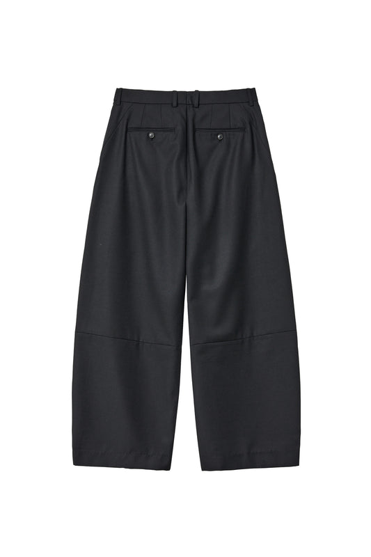 Wide Curve Trousers Wool Black