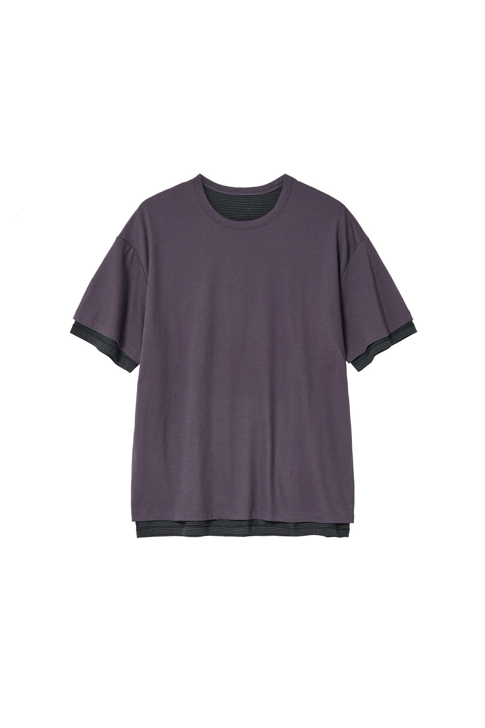 Two Face Stripe Tee 1/2 Purple Charcoal