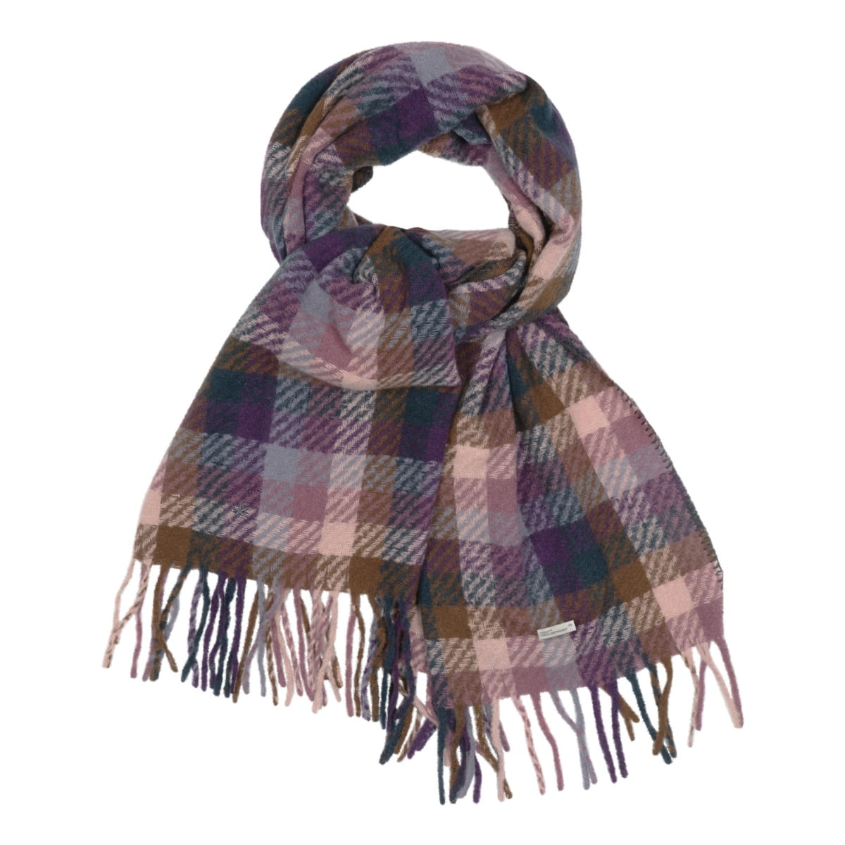 TCM mini logo check heavy muffler (purple/pink)