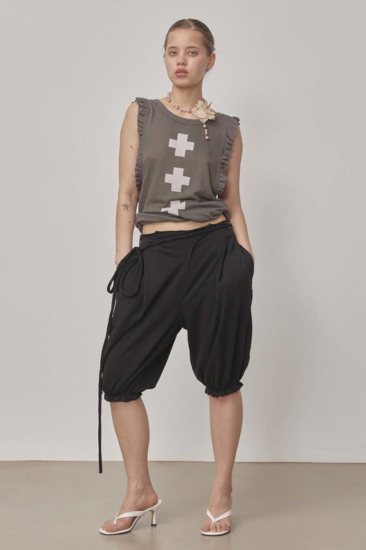 Pumpkin Half Sweatpants Black