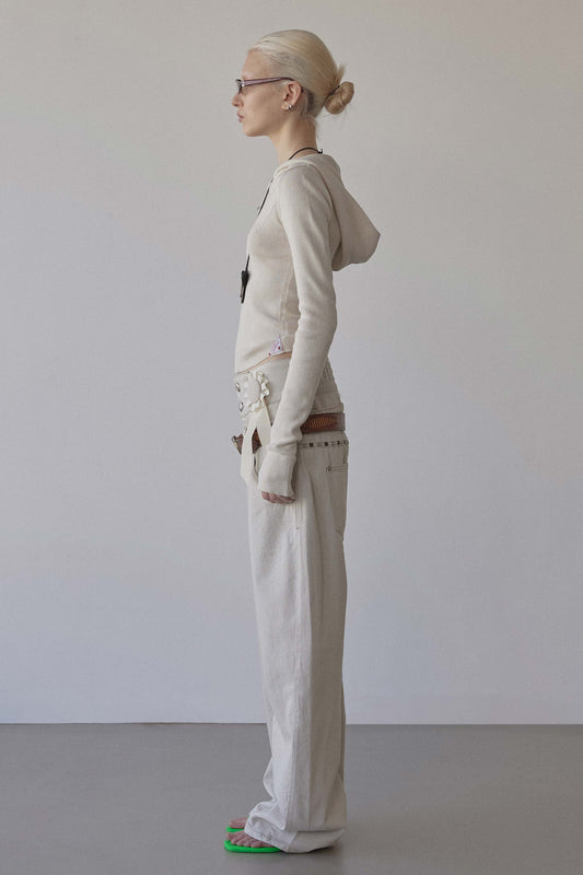 Silhouette Knit Zip-Up Hoodie Raw