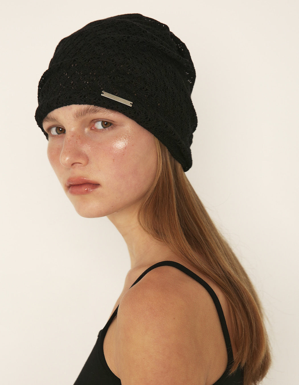 LACE SCRUNCHED BEANIE / 2 COLOR