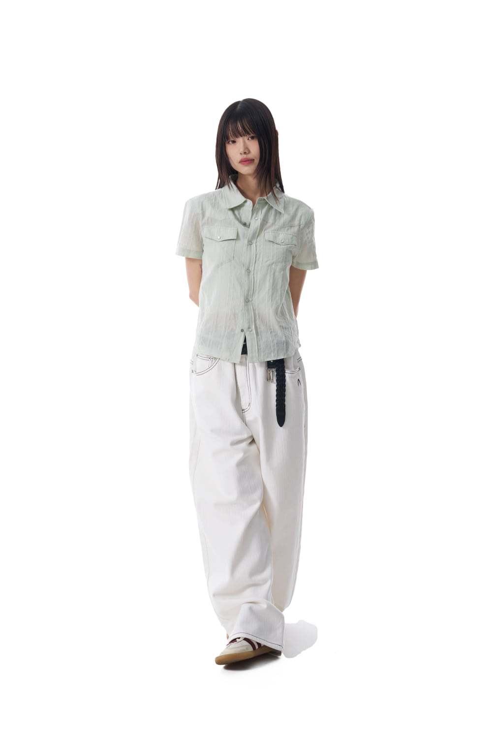 Patterned Western Half Shirts (Green)
