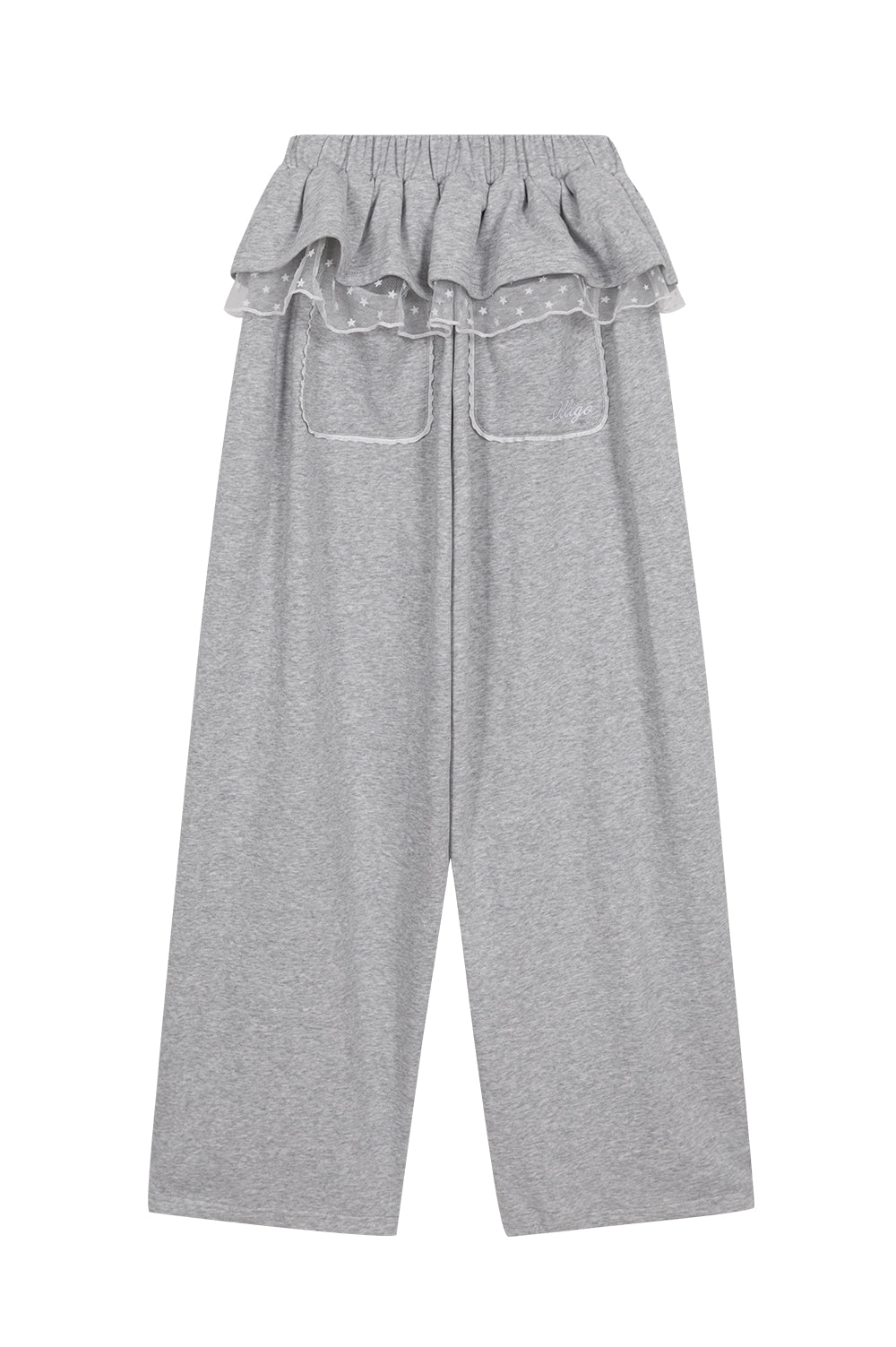 Bloom Ruffle Lace Sweatpants / Gray