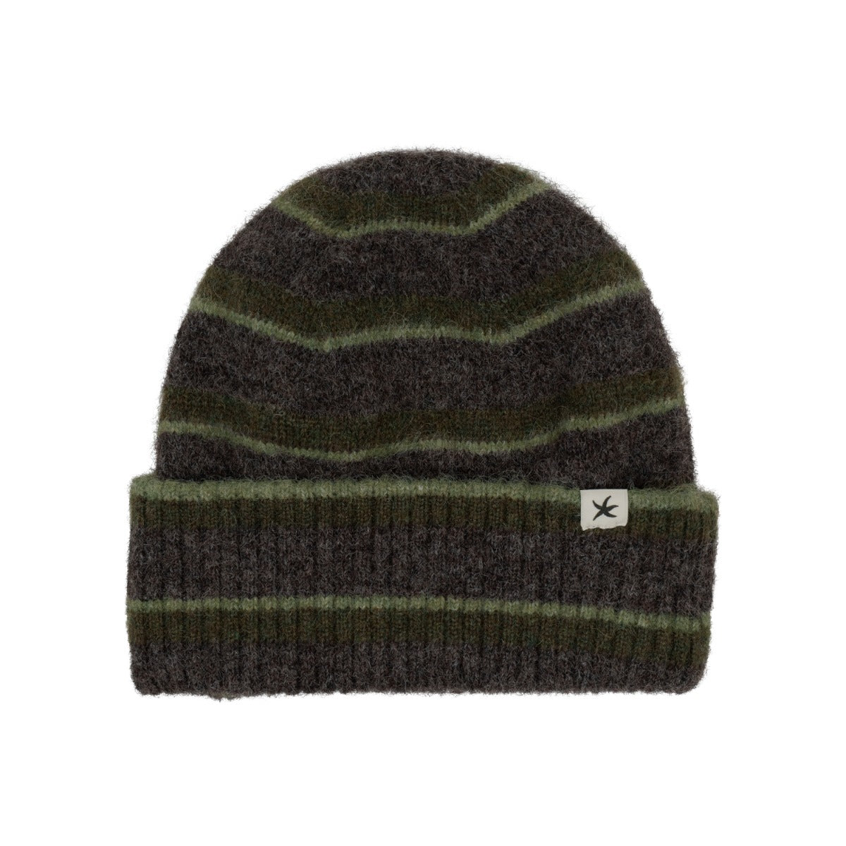 TCM mohair stripe beanie (khaki)