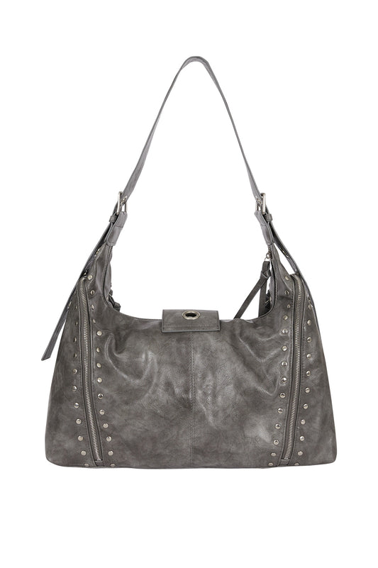 Leaf Eyelet Big Shoulder Back Charcoal