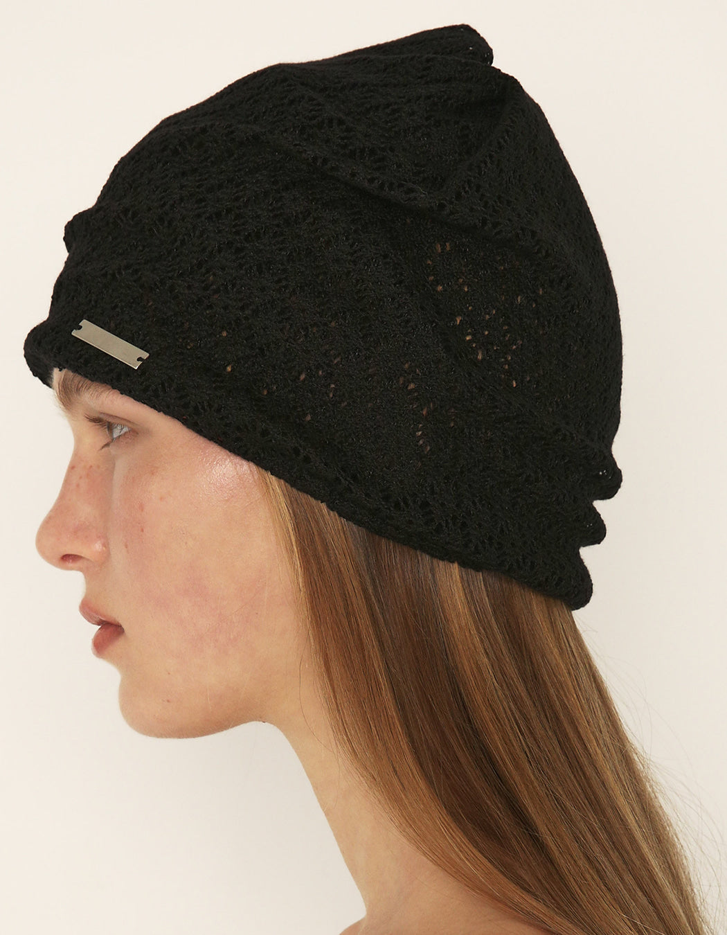 LACE SCRUNCHED BEANIE / 2 COLOR