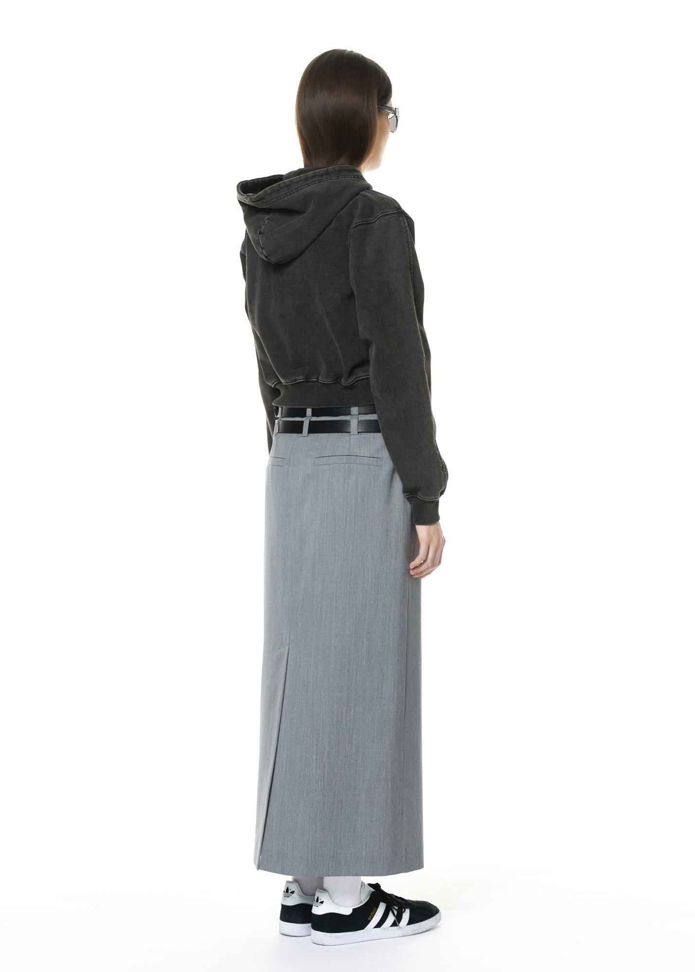 1710 SNOW WASHED CROPPED ZIP-FRONT HOODIE