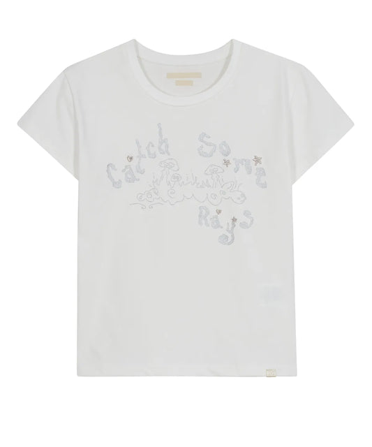 Catch Embroidery T-Shirt / White