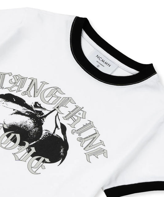 TANGERINE RINGER TEE / White