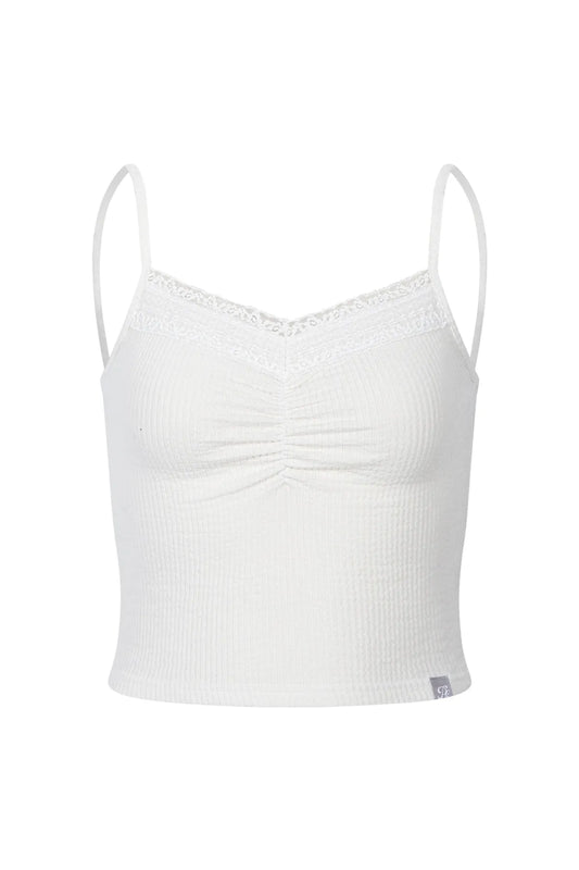 Hanni Lace Sleeveless Top/White