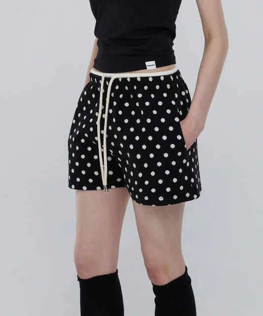 Dot Half Pants - black