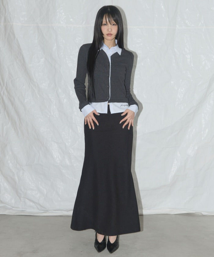 CUT OUT MERMAID LONG SKIRT (BLACK)