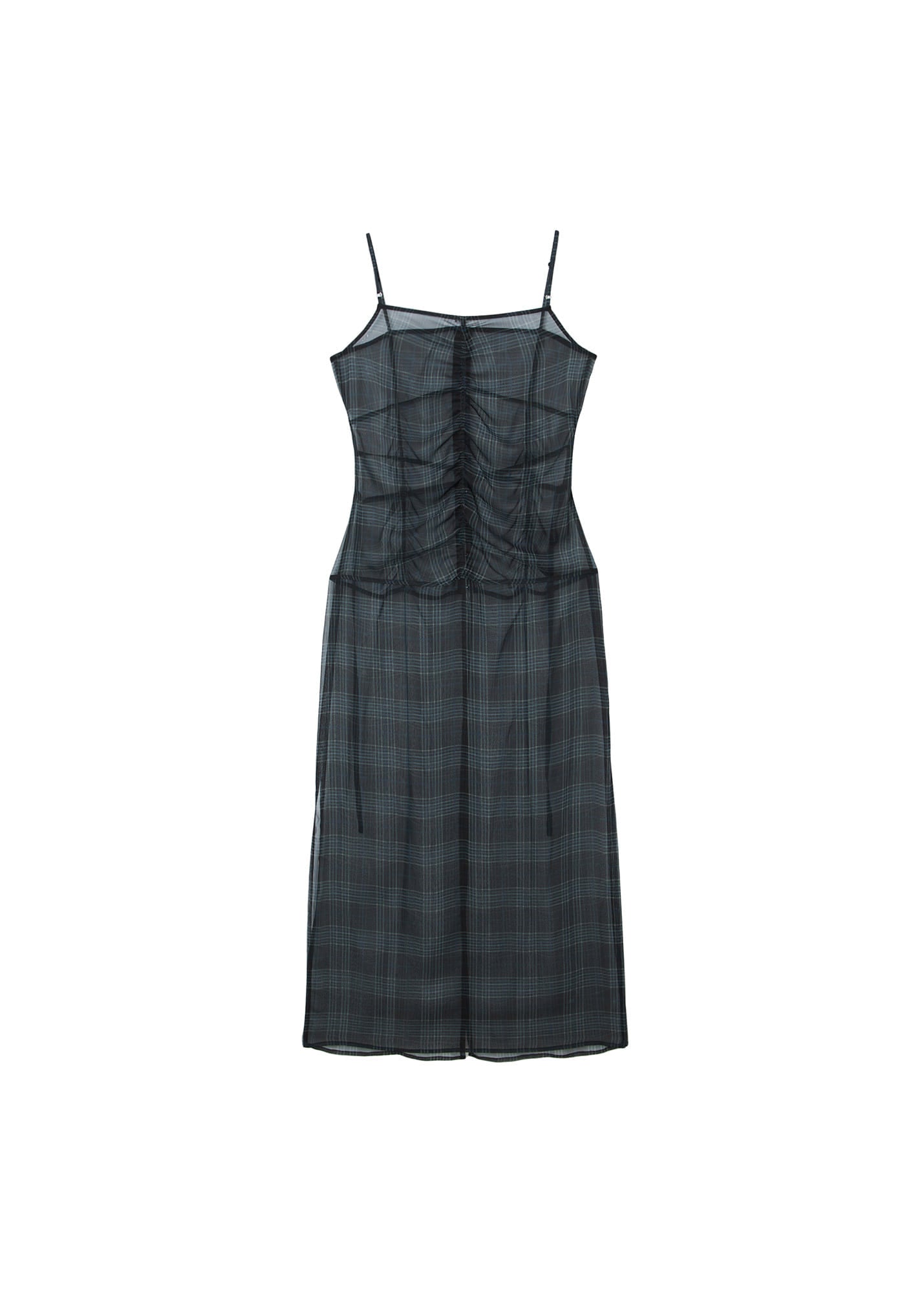 HOOK DETAIL CHIFFON DRESS_CHECKED / 2 Color
