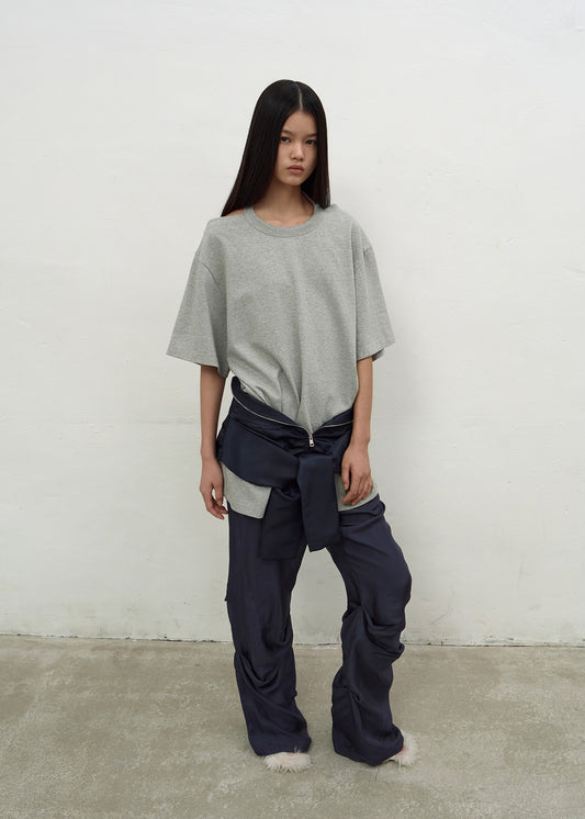 POCKET ZIPPER BELT SKIRT (NAVY)