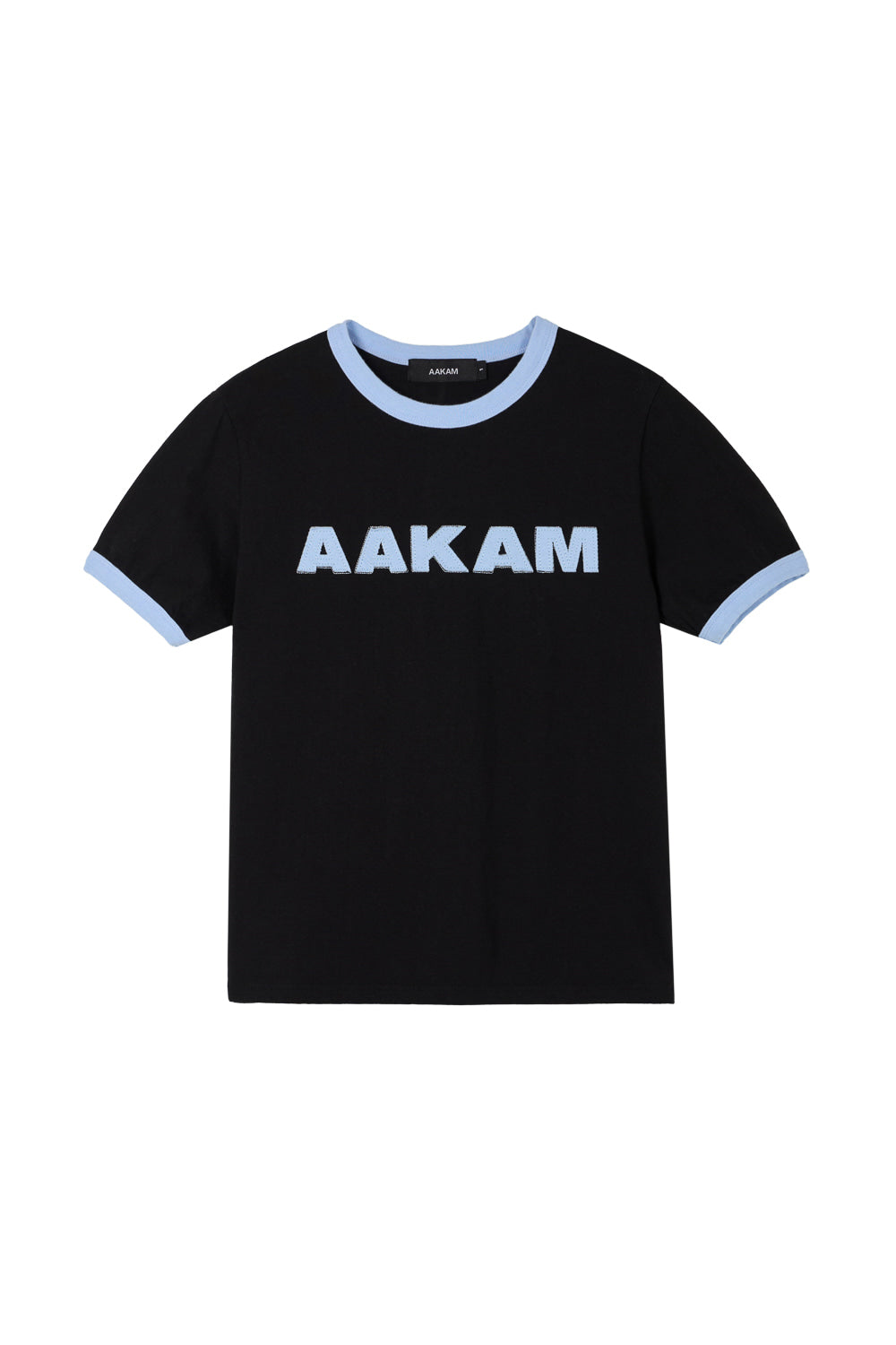 Logo Patch Ringer Top (Black-Sky Blue)