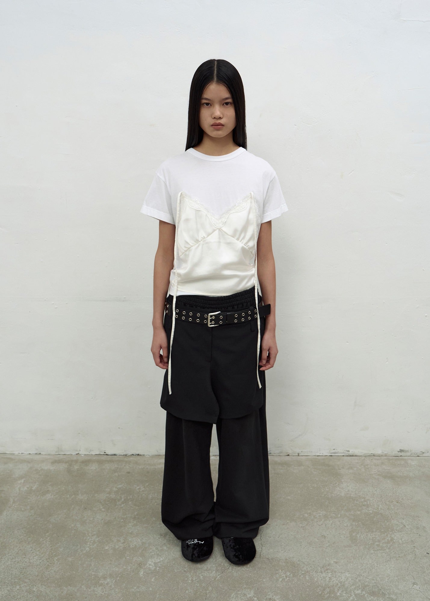 BUSTIER LAYERED T-SHIRT (WHITE)