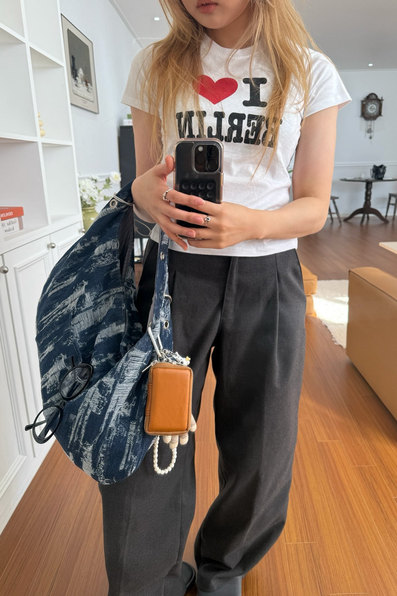 EYELET DENIM BAG