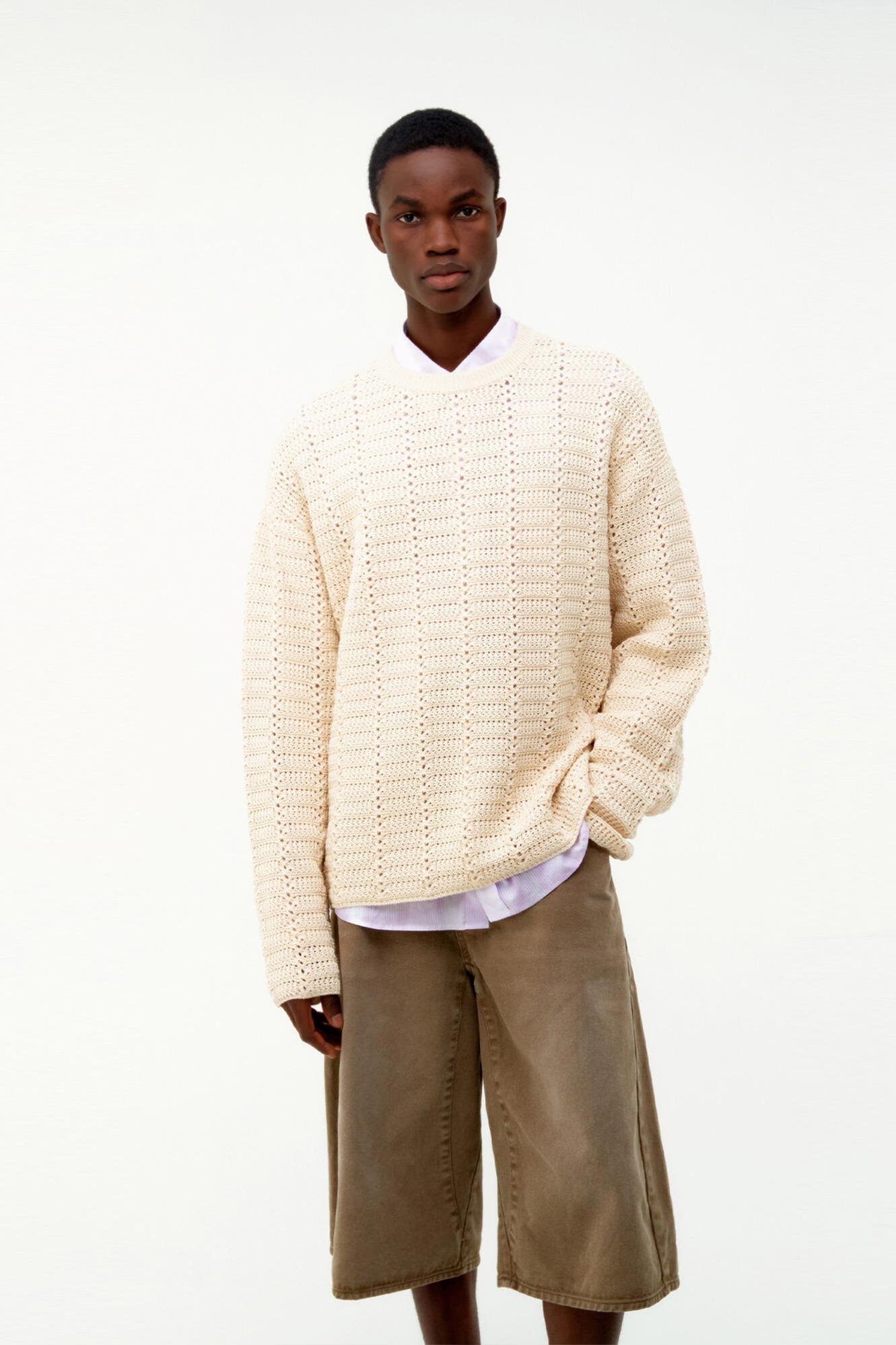 Crochet Cotton Pullover Knit