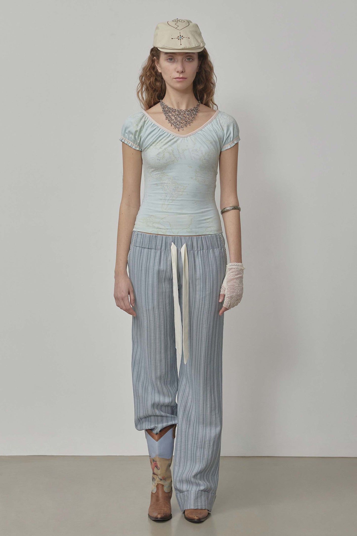 Tourist Scoop Back Tee Baby Blue