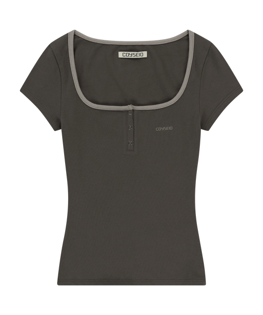 PRONG SNAP MINI LOGO TEE ASH BROWN