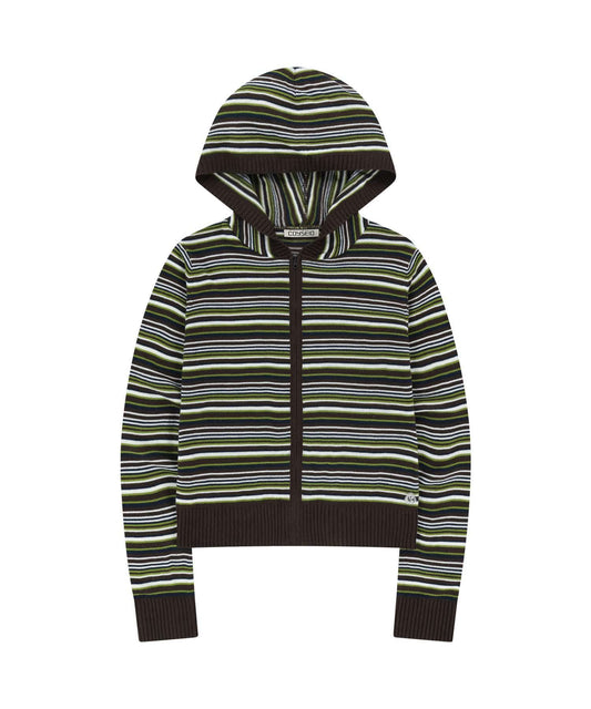 SOFT KNIT ZIP-UP STRIPE