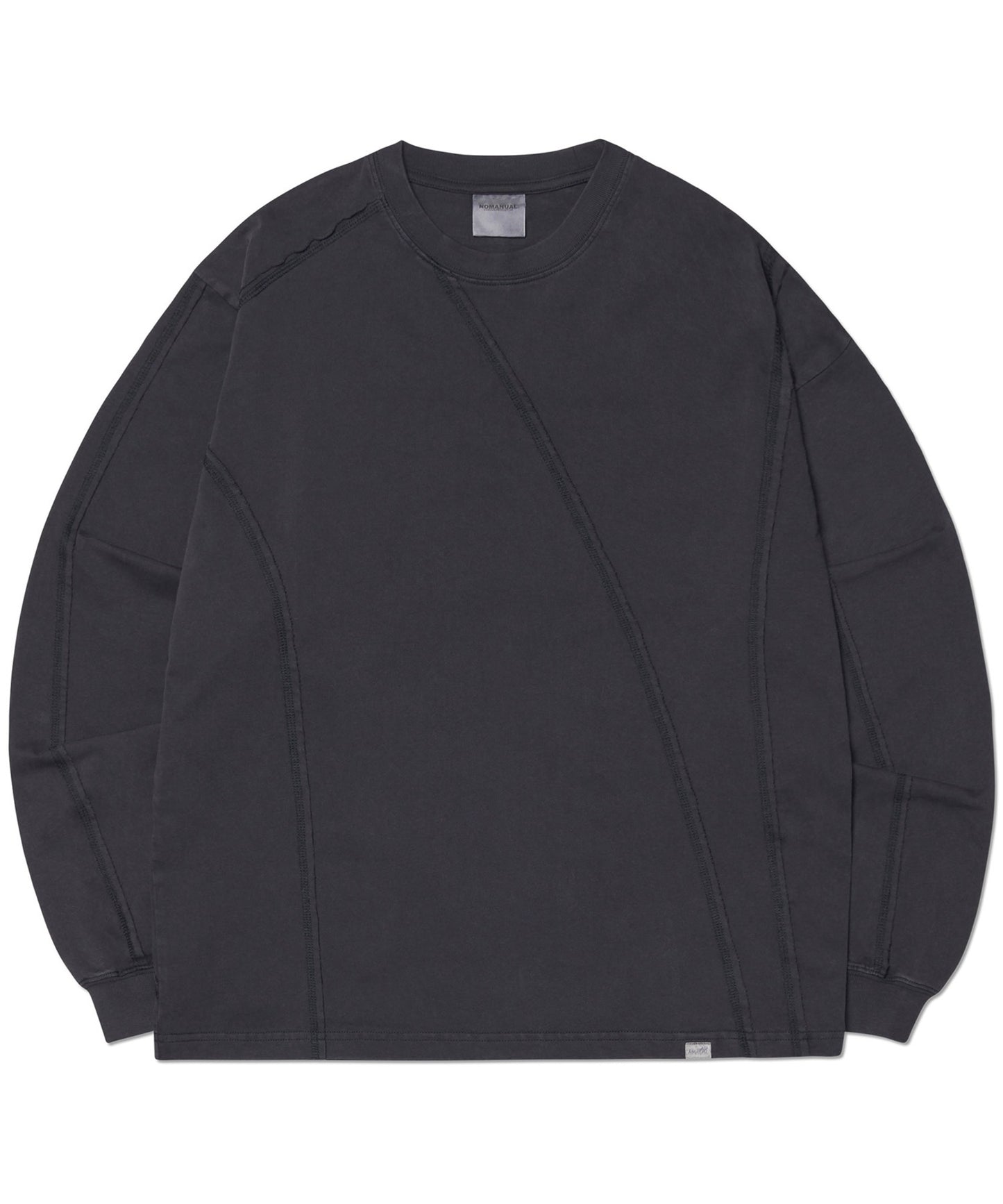 OVERDYED CUTTING LONG SLEEVE TEE - WASHED BLACK