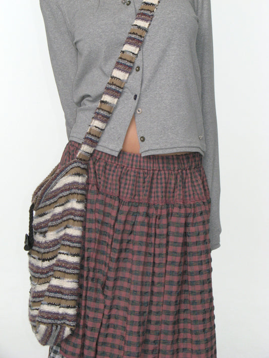 RAW EDGE CARDIGAN MELANGE GRAY