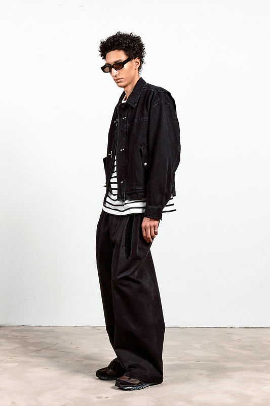 Fireman Crop Bomber Jacket / 2 Color