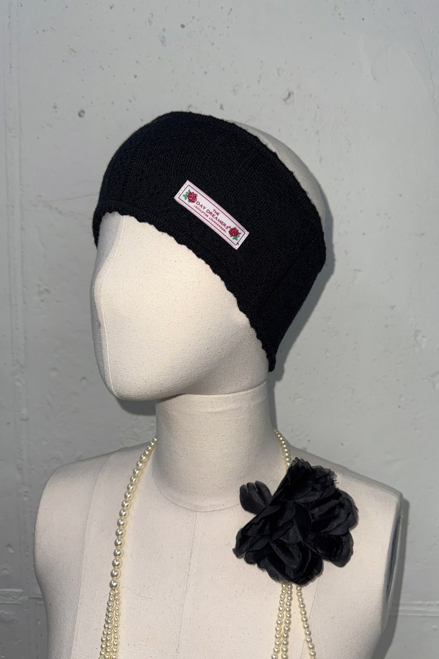 Eyelet Knit Hairband Black