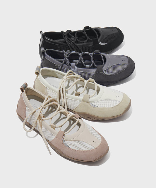 NICOLE WEAVING LACEUP SNEAKERS / 4 Color