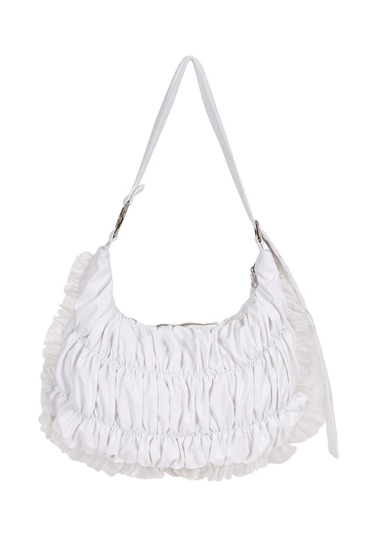 Frill Bubble Big Cross Bag White