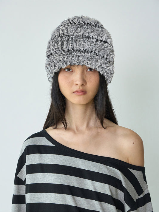 Mix Fur Beanie [Fade Gray]