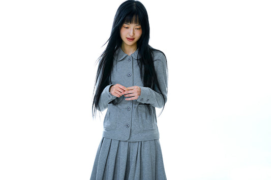 COZY SWEAT JACKET MELANGE GRAY