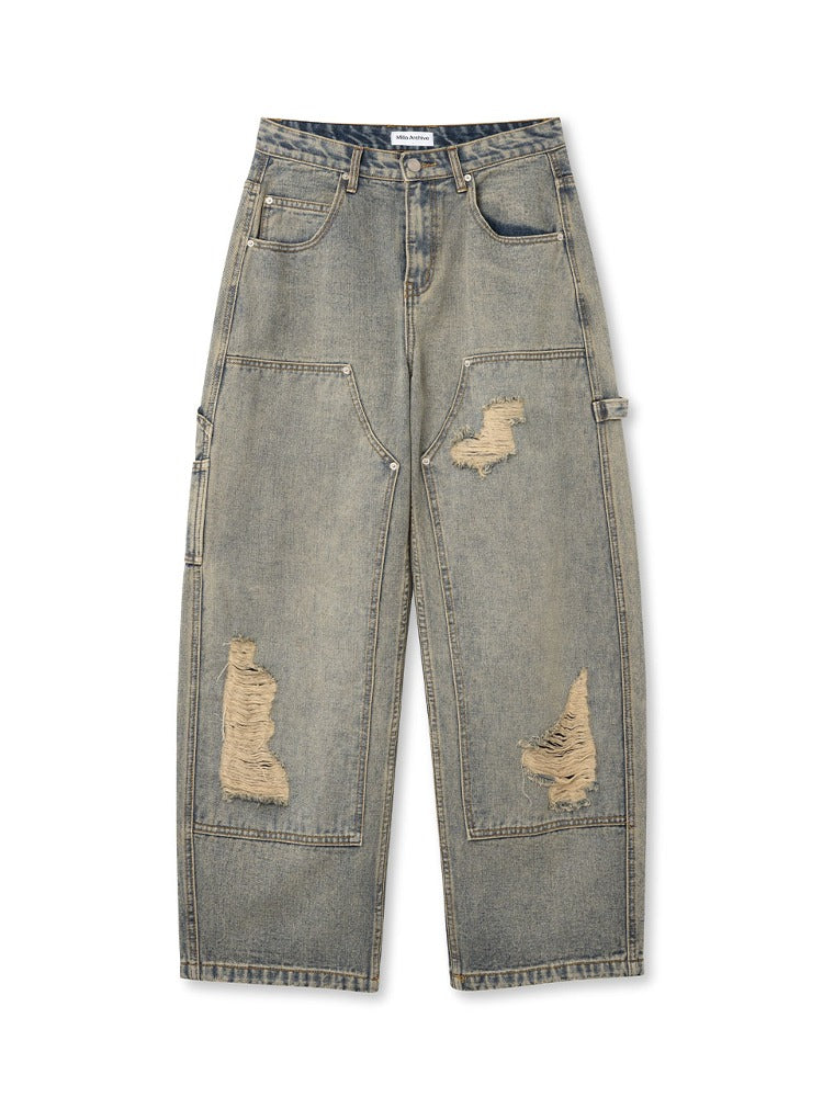 Damage Carpenter Pants [Sand Blue]