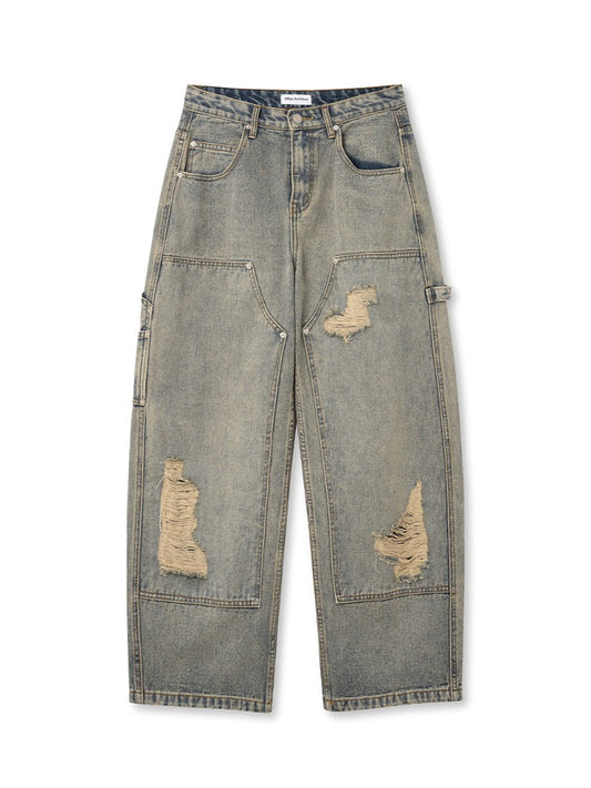 Damage Carpenter Pants [Sand Blue]