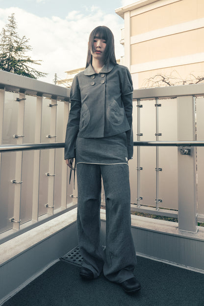 Detachable round jacket (Charcoal)