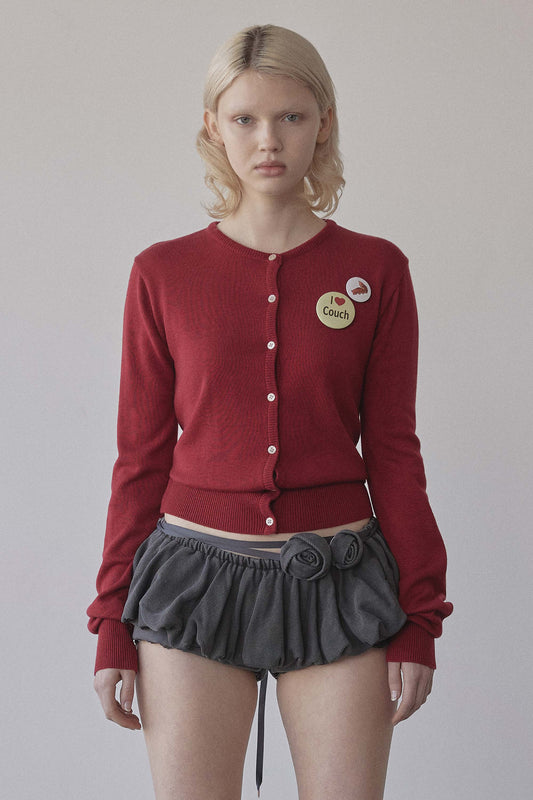 My Go To Cardigan Heather Red