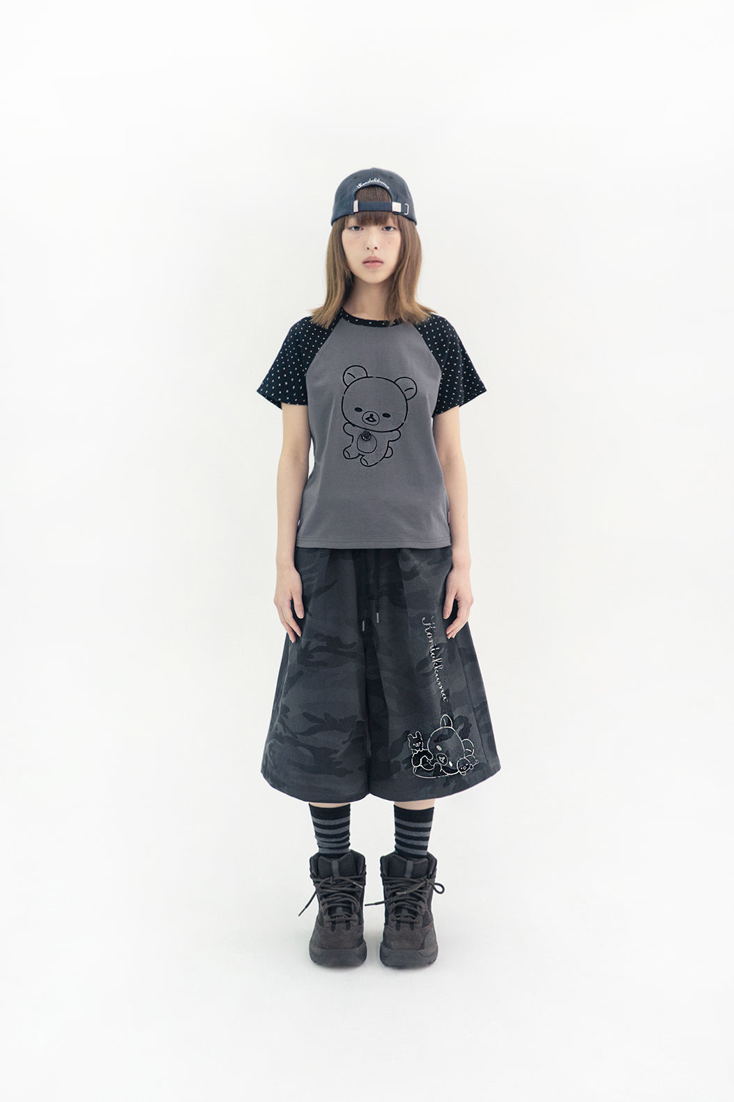 Tシャツ・カットソー HUG YOUR SKIN Relax stripe Korilakkuma tee 5BJH1492 hugyourskin – Tott