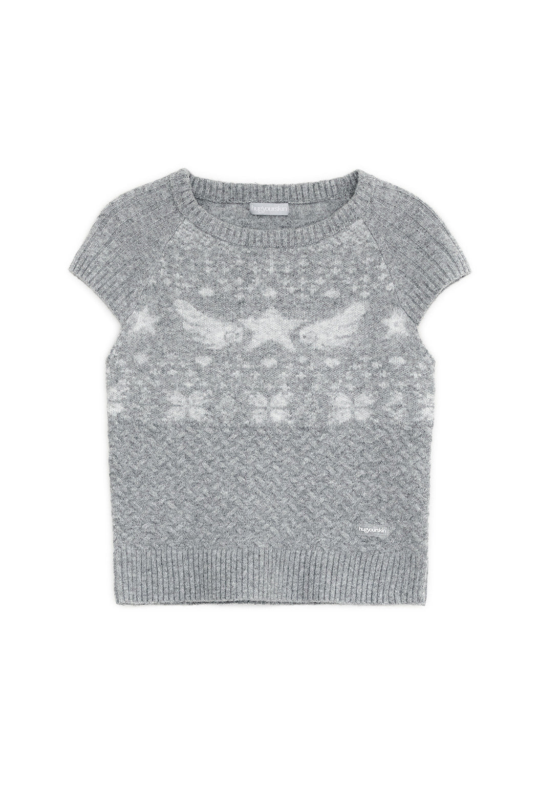 Star-wing knit top (Graish blue)