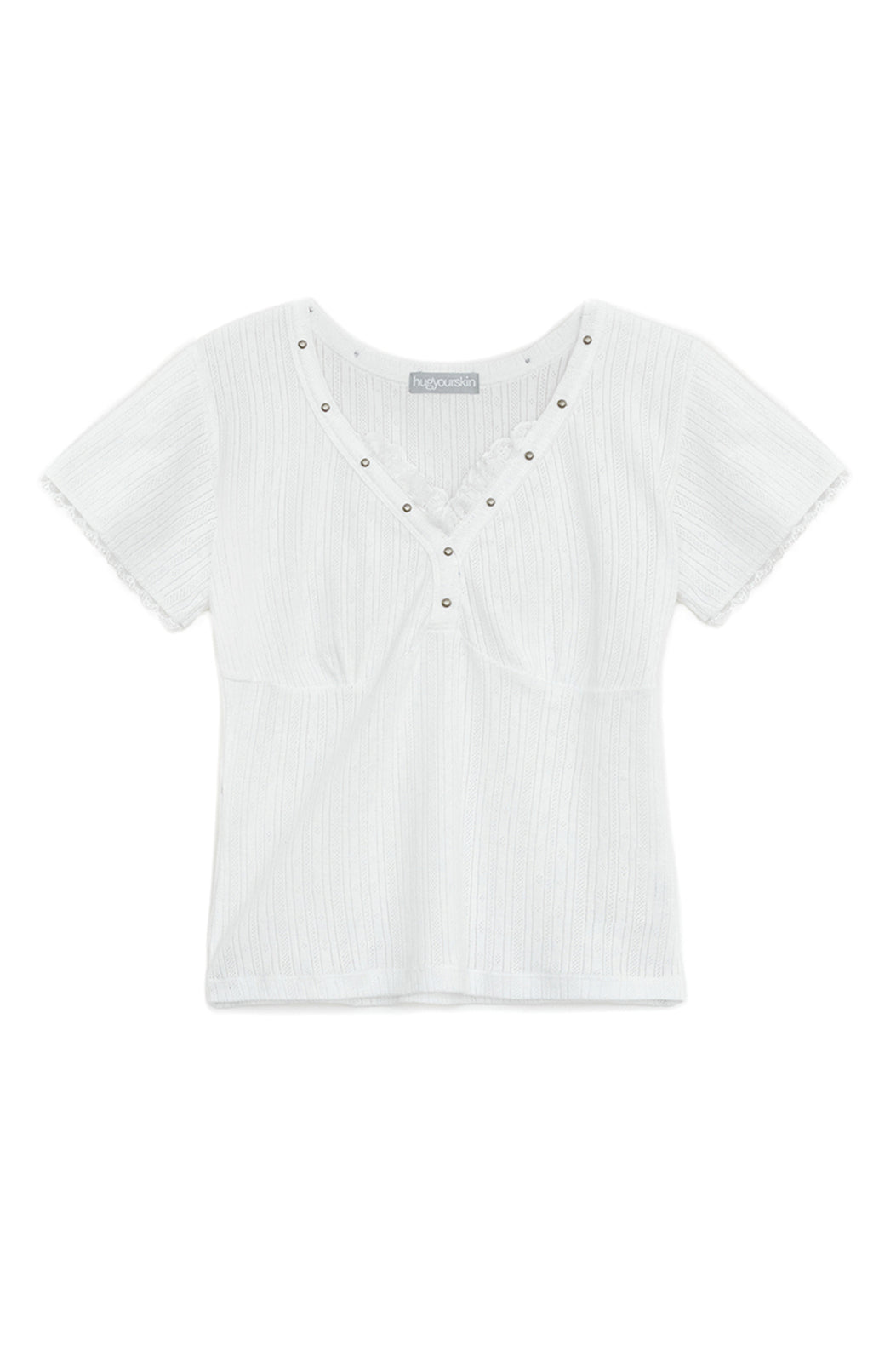 Lace studded top (White)