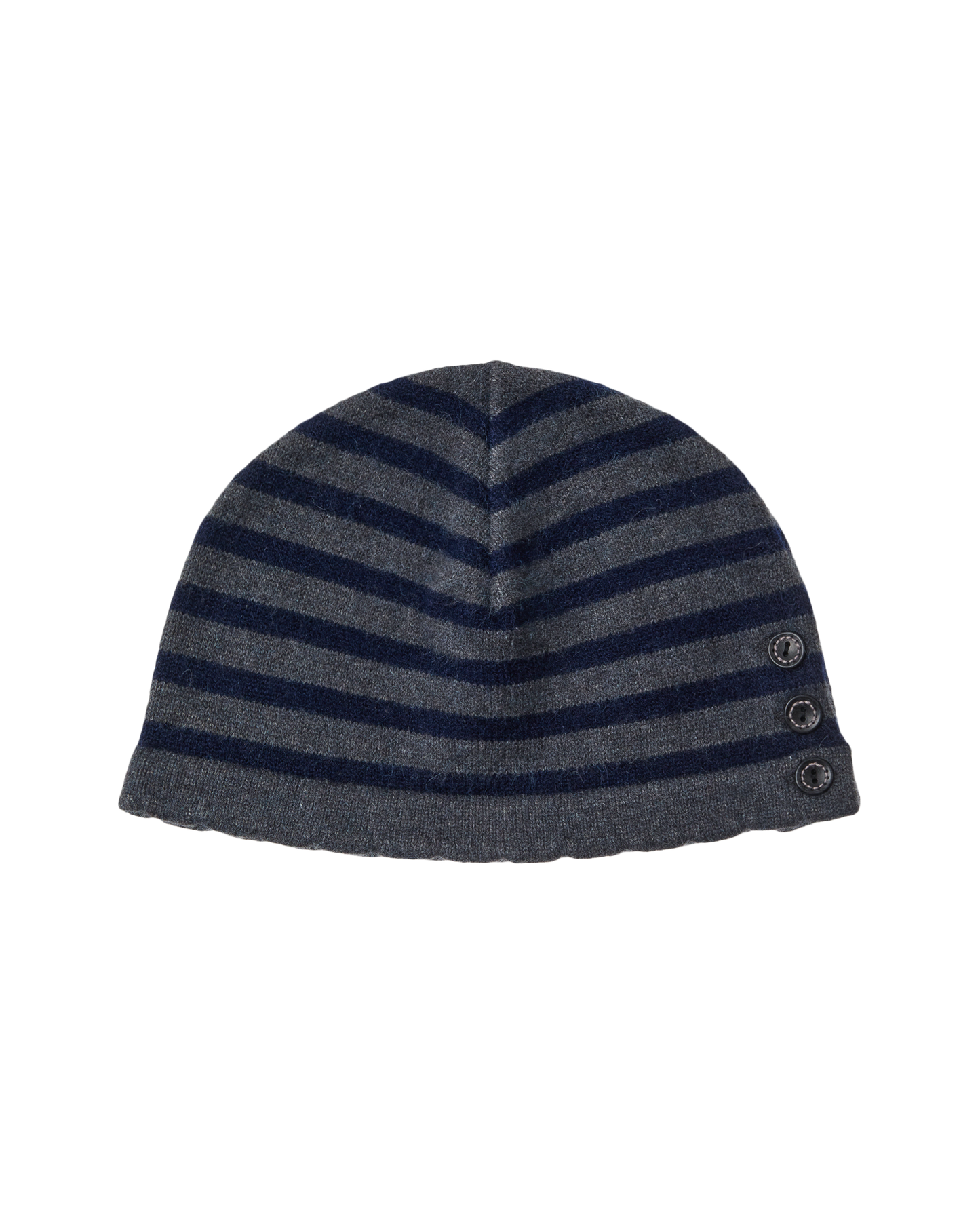 STRIPE BUTTON BEANIE [GREY]