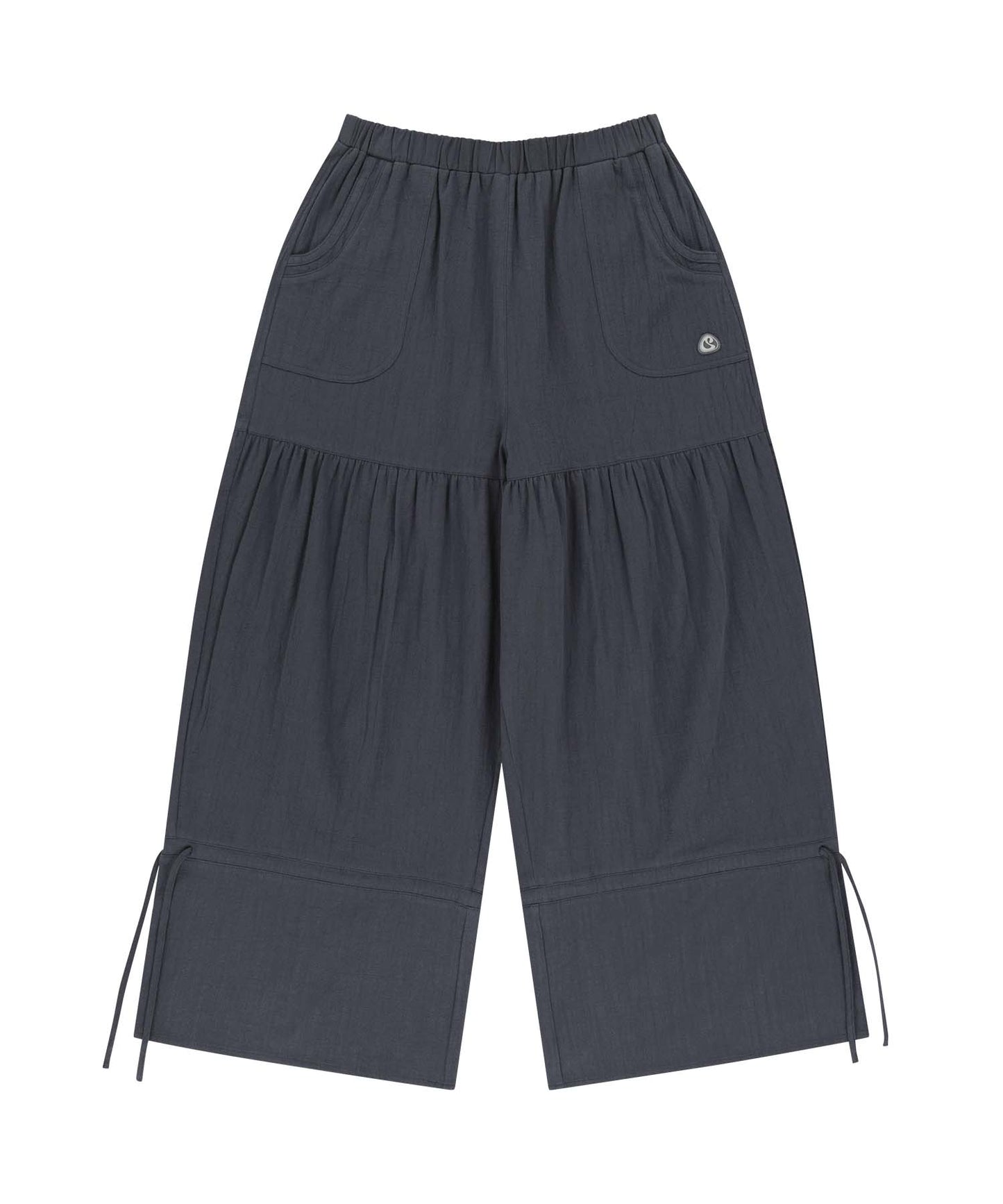 SHIRRING ROUGH PANTS NAVY 