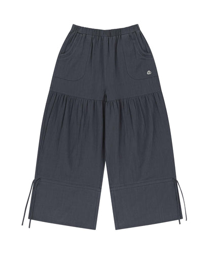 SHIRRING ROUGH PANTS NAVY 