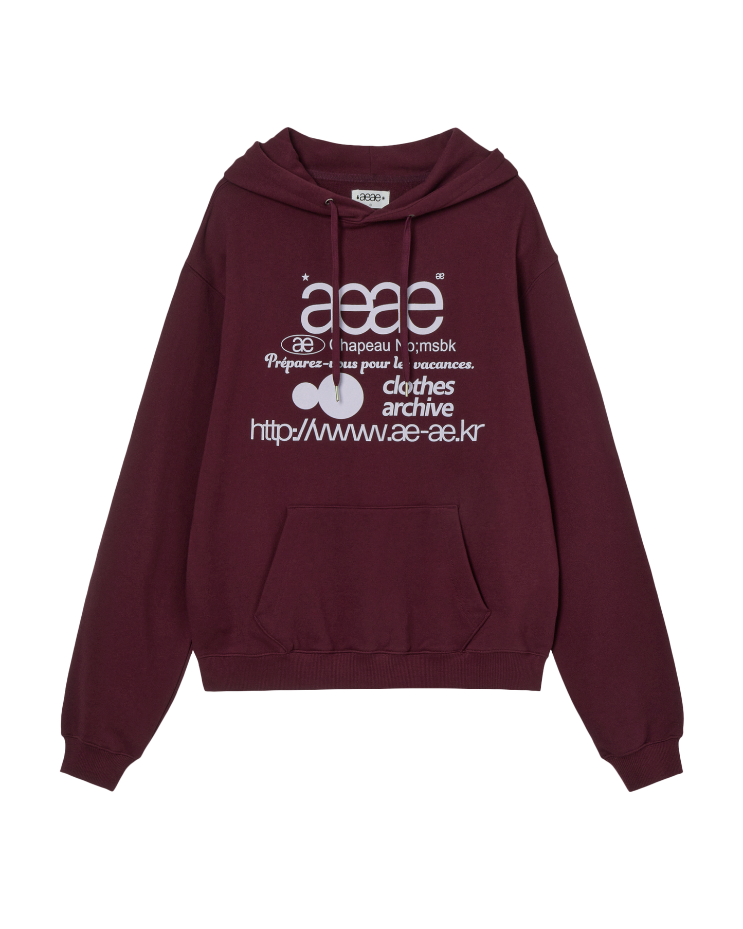 WEB LOGO LOOSED HOODIE [BURGUNDY]