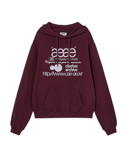 WEB LOGO LOOSED HOODIE [BURGUNDY]
