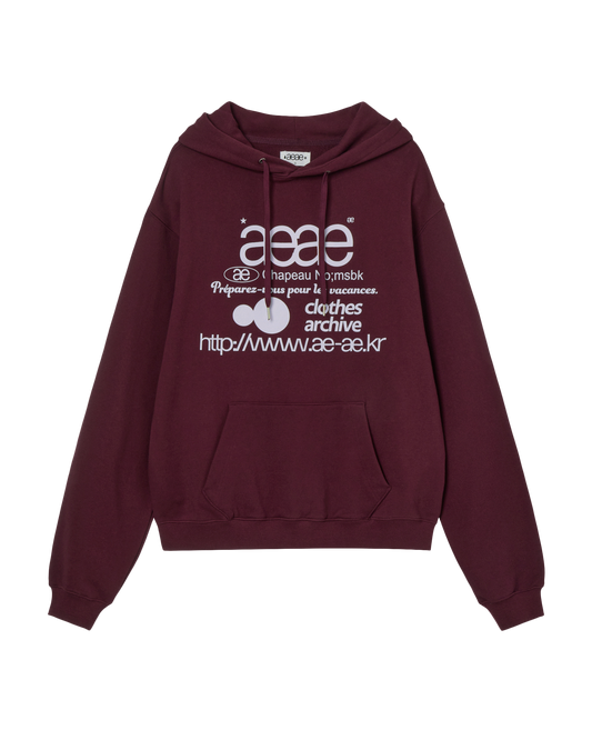 WEB LOGO LOOSED HOODIE [BURGUNDY]