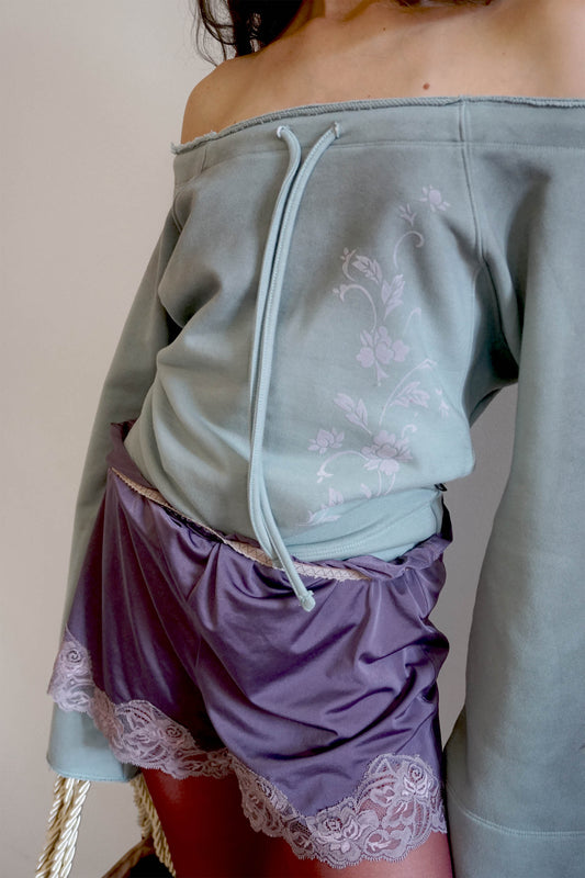 Wide Bell Sleeve Sweatshirt Mint