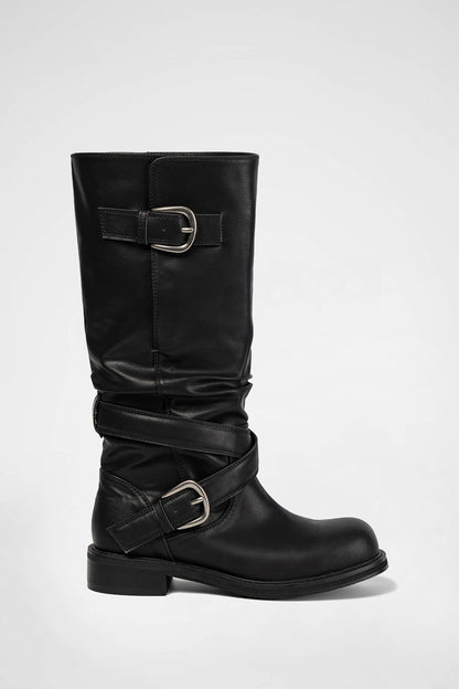 Raven Foldable Buckle Boots / 3 COLOR